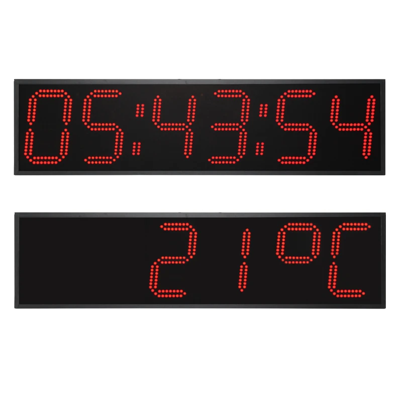 LED Time Temperature Signs Display 9 Inch Outdoor Waterproof Electric Digital Clock Temperature Sensor Living Room Aluminum
