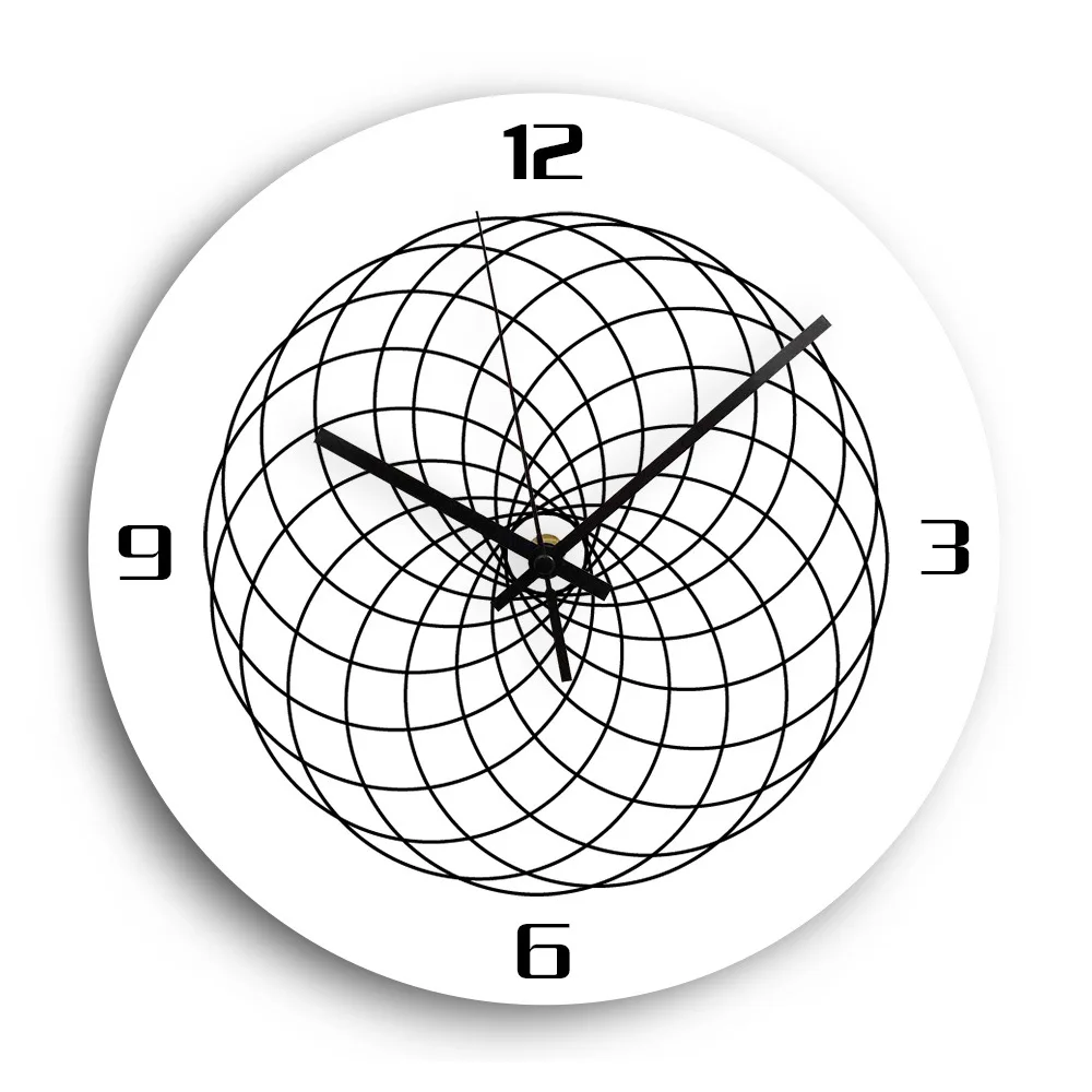 Optical Illusion Modern Wall Clock Acrylic Hypnotic Black and White 3D Visual Abstract Psychedelic Clock