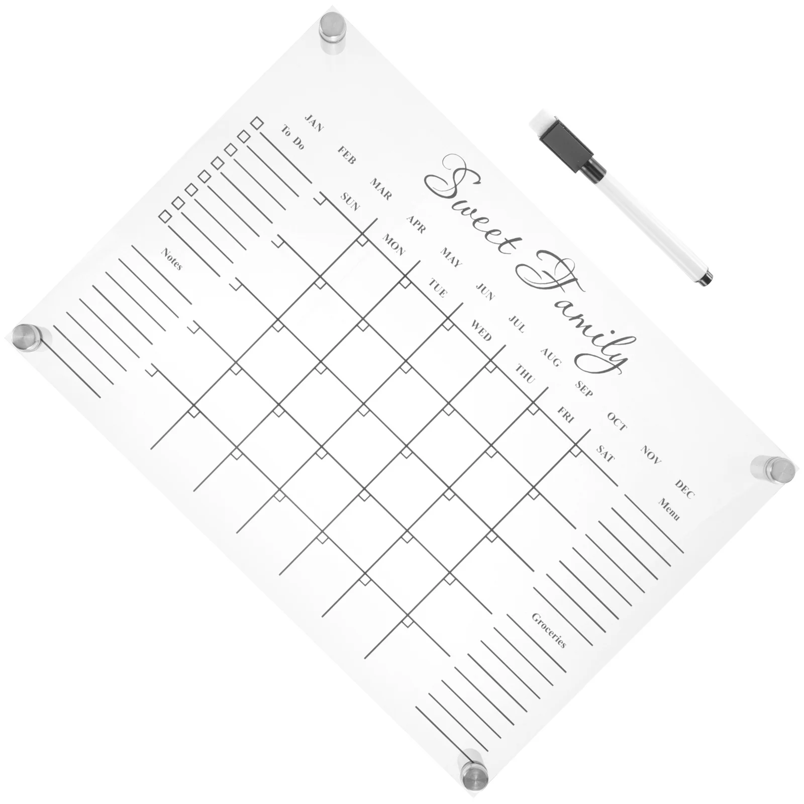 مجموعة واحدة من لوحة ملاحظات أكريليك شفافة مزخرفة أنيقة ومتعددة المدارس والمقهى والمكتب تستخدم تصميمًا بسيطًا وسخيًا