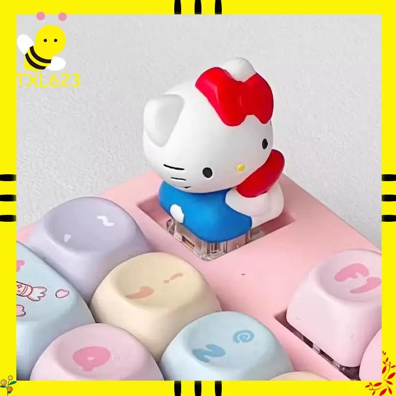 K T Love Heart Cat Keycap Resin Material Customized Mechanical Keyboard Decoration Practical Gift Personalized Toy Figure