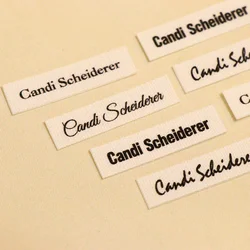 Personalized iron-on labels. Name customized labels. No-sew clothing labels.