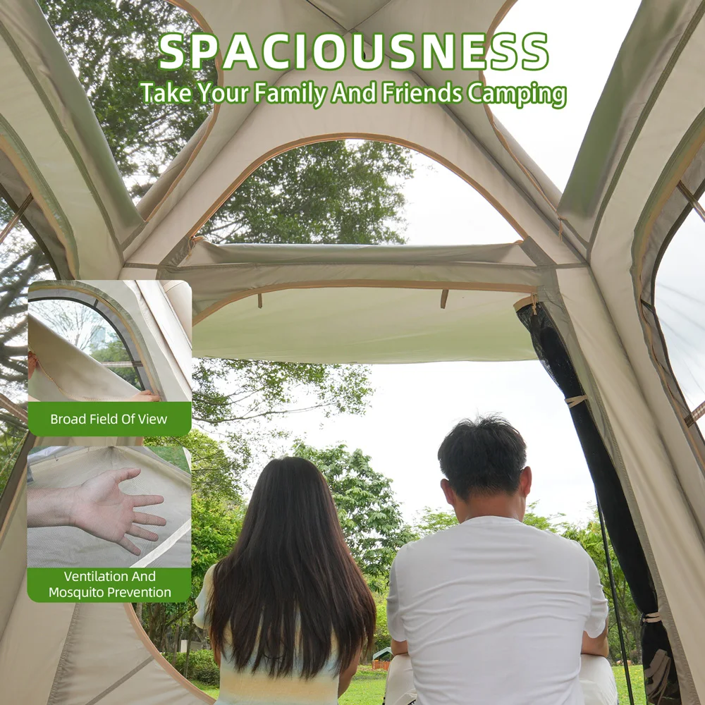 Portable Outdoor Inflatable Tent For 2-4 People Travelling Waterproof Four Season Family Camping Tent