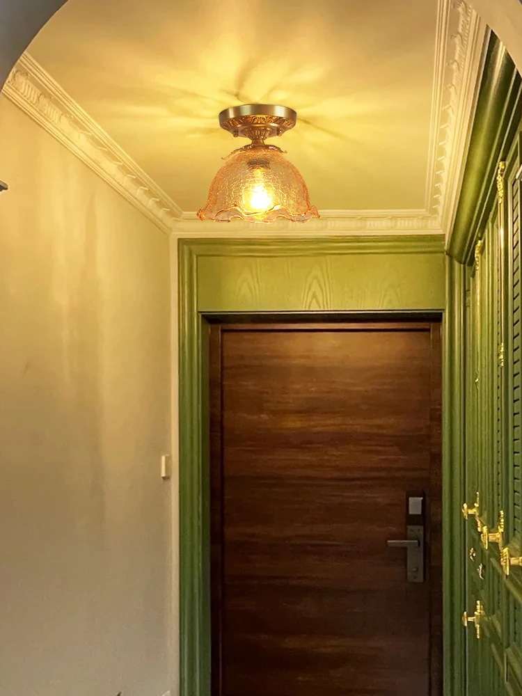 

French corridor aisle balcony Nordic warm romanticB & B brass luxury ceiling light