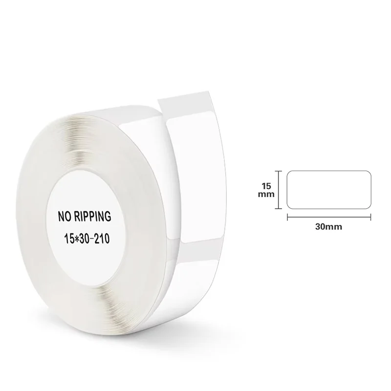 ¡Papel especial para uso especial! Rollo de papel de etiqueta, 15*30mm 12*30mm 15*50mm, pegatina adhesiva impermeable, imprime claramente y se pega duradera