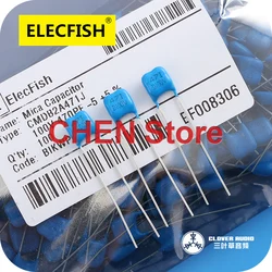 10PCS NEW ElecFish Silver Mica Capacitor MBL 10pf~220pf 100V 5% P5mm military mica CMDB2A 12pF 22pF 47pF 51pF 68pF 91pF 100pF