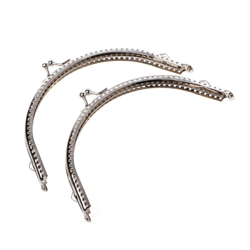 1PC กรอบโลหะ Kiss Clasp Arch DIY CRAFT สำหรับกระเป๋า Silver TONE 15 ซม