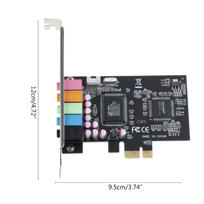 PCIe Geluidskaart 5.1 Interne Geluidskaart 3D Stereo PCI-e Audiokaart 32/64 Bit PCI voor PC Geluidskaart CMI8738 Chip