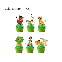 24pcs/lot Lion King Theme Cake Decorations Cake Topper Kids Girls Birthday Party Supplies Baby Shower Gift Cupcake Picks