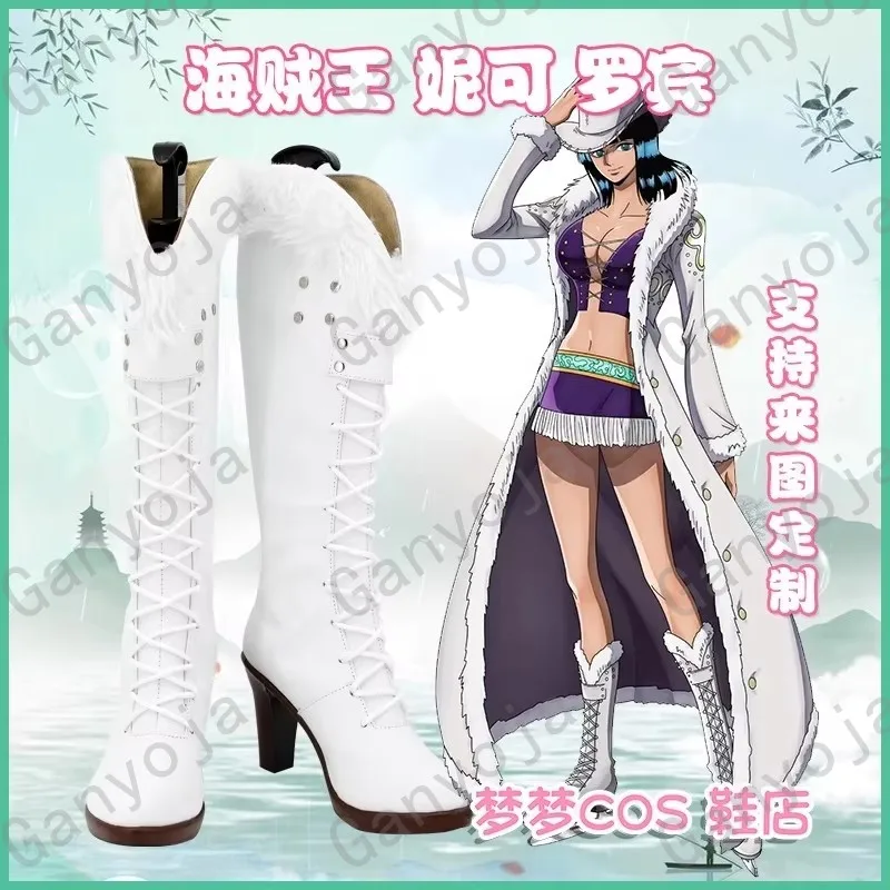 

Аниме Onepiece Персонаж Miss All Sunday Нико Робин Косплей Костюм Обувь Сапоги из искусственной кожи ручной работы