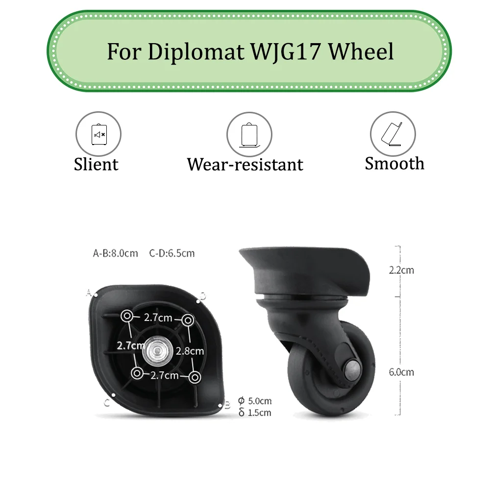 

For Diplomat WJG17 Universal Wheel Replacement Suitcase Silent Smooth Shock Absorbing Durable Convenient Accessories CasterWheel