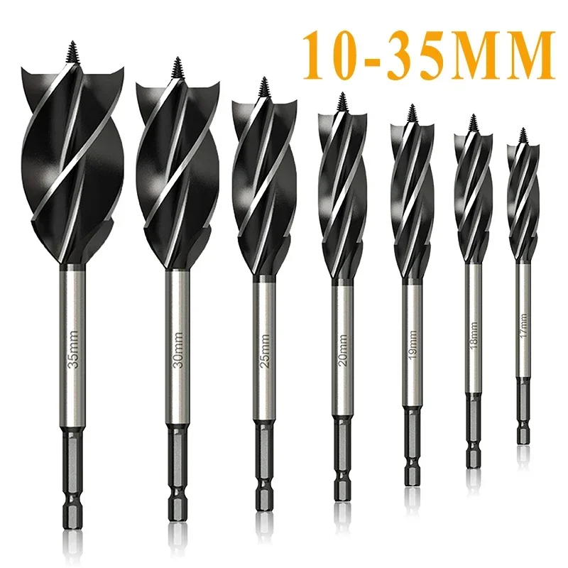 

Carpenter Auger With Cut Hole Auger Fast Hex Wood Bit 4 Bits Drill Joiner Wood 10mm-35mm Fluted Opener Shank Woodworking Tool