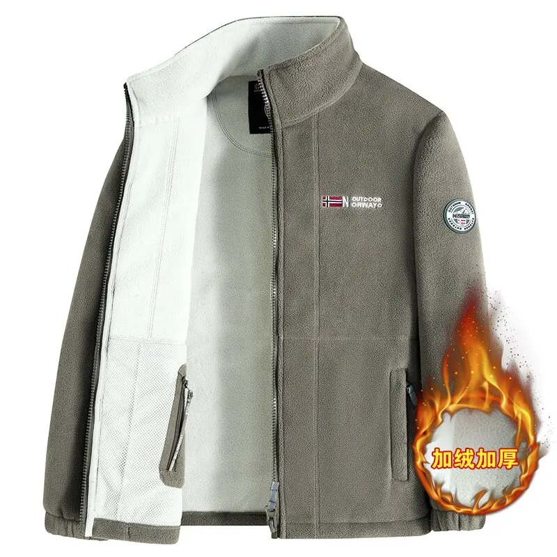 2024 Autumn and Winter New Fashion Trend Plus Fleece Thickened Warm Jacket Men\'s Casual Loose Comfortable Sports Large size Coat