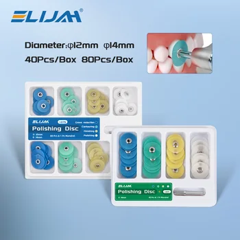 ELIJAH Discos de Pulido Compuestos Dental 80 unids/caja para pieza de mano de baja velocidad discos flexibles multigrano consumibles para blanqueamiento Dental