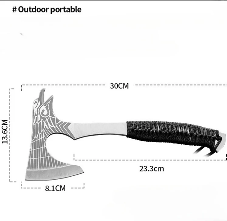 Hoge kwaliteit buitenbijl Multifunctionele handbijl Draagbare op een voertuig gemonteerde redding Wildernis Zelfverdedigings- en overlevingstool
