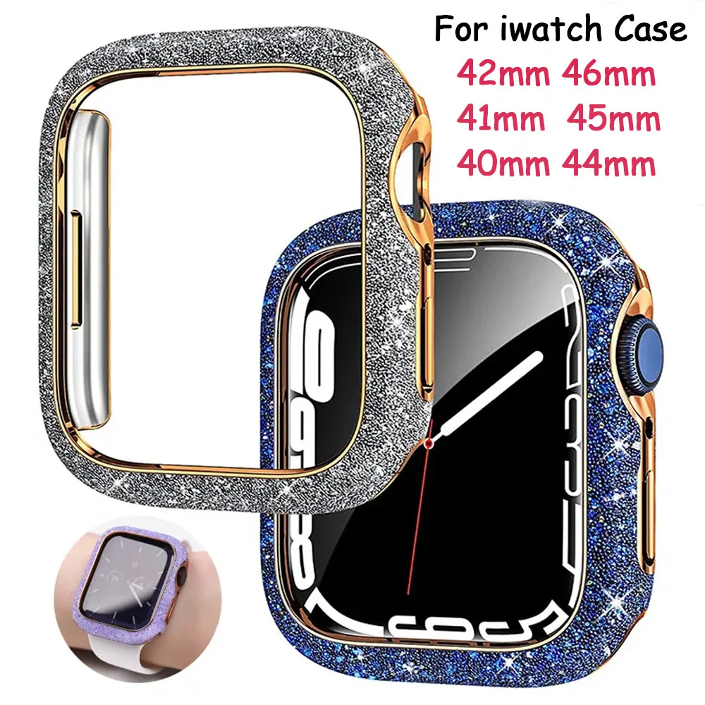 PC-Gehäuse für Apple Watch 10, 46 mm, 42 mm, Kristall-Diamant-Displayschutzhülle, iWatch 9, 8, 7, 6, 5, 4, SE, 45 mm, 41 mm, 44 mm, 40 mm, HD-Abdeckung