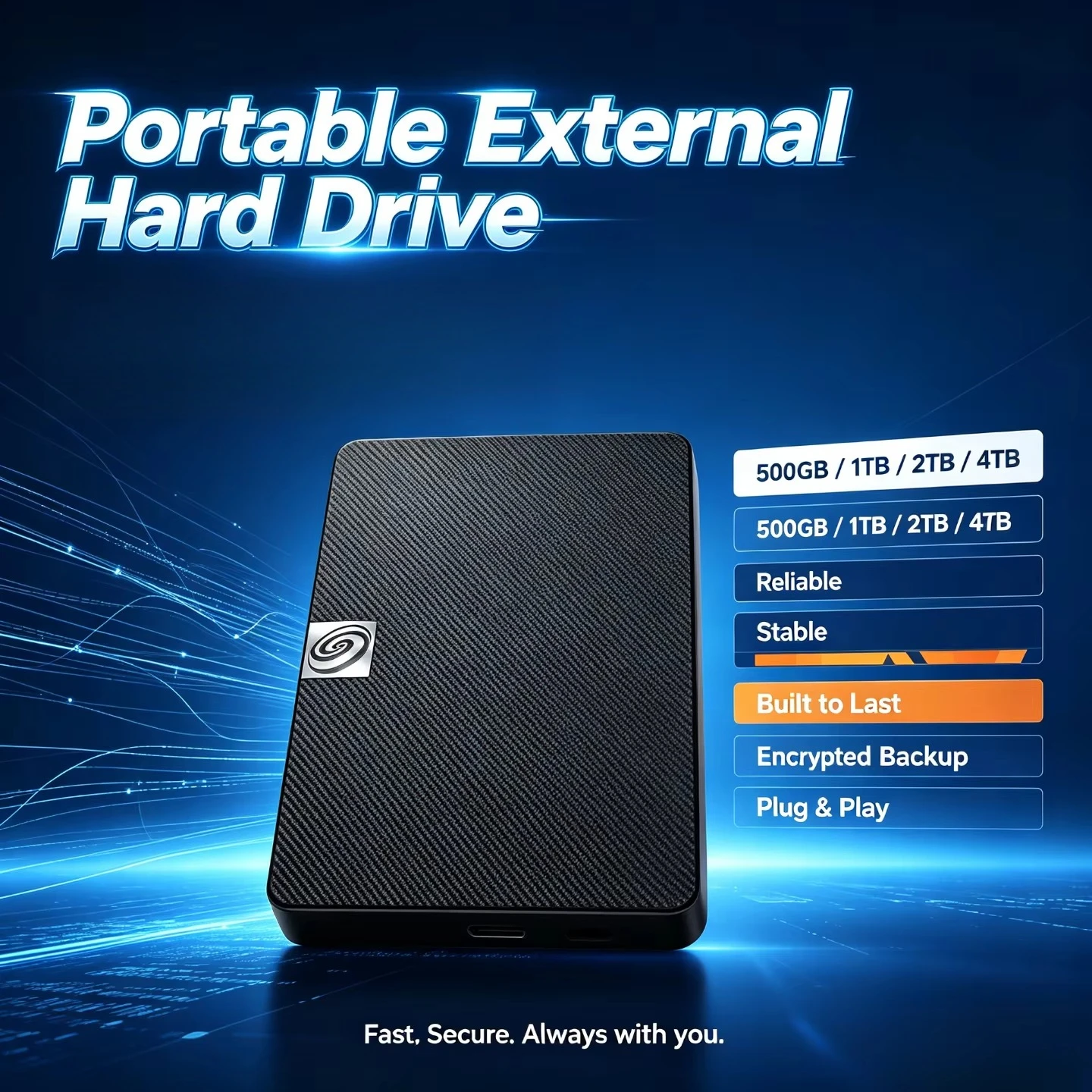 Original External SSD NVMe – Encrypted Portable Solid State Drive for PS5 Desktop Laptop Built to Last 500GB 1TB 2TB 4TB