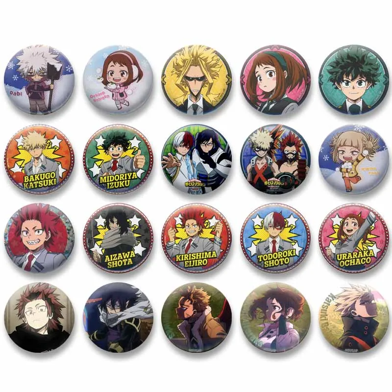 

Boku No Hero Academia Enamel Pins All Might Shoto Todoroki Ochako Uraraka Cartoon Badges Cosplay Brooch on Backpack Decor Gifts