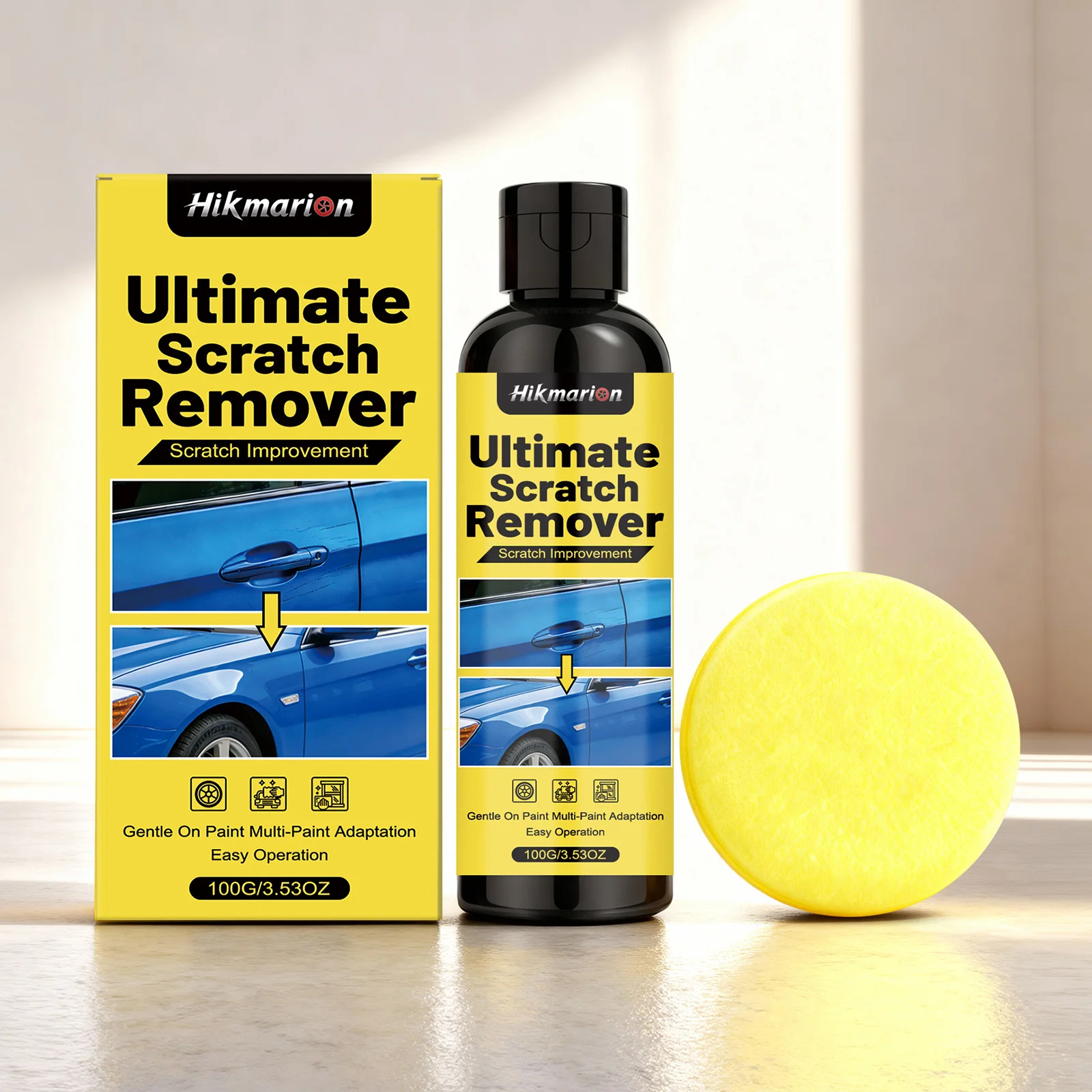 

Car Scratch Remover with Sponge Easy Operation Universal Car Scratch Repair Kit Works on Cars Trucks SUVs RVs & More 3.53oz