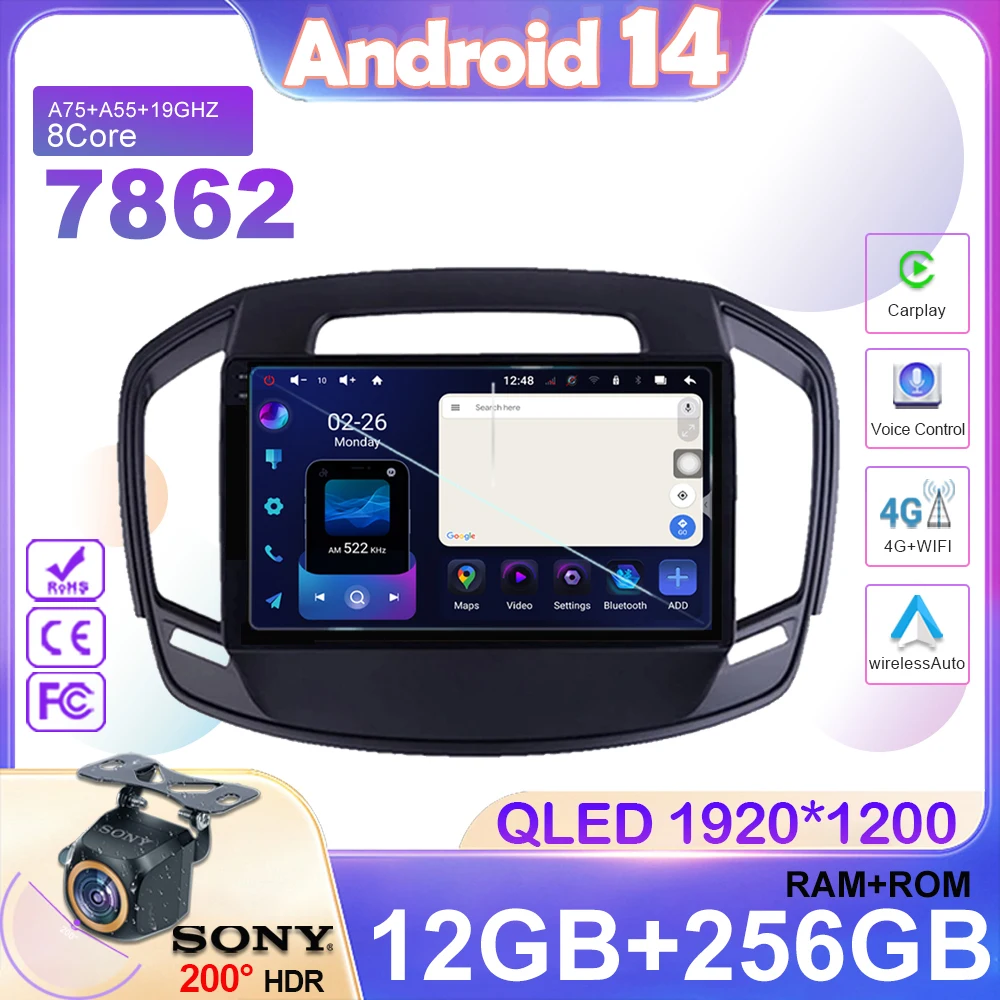 

Android 14 Car Radio For Buick Regal 2013-2017 Opel Insignia Auto Carplay GPS Navigation Multimedia Video Player Stereo No 2din