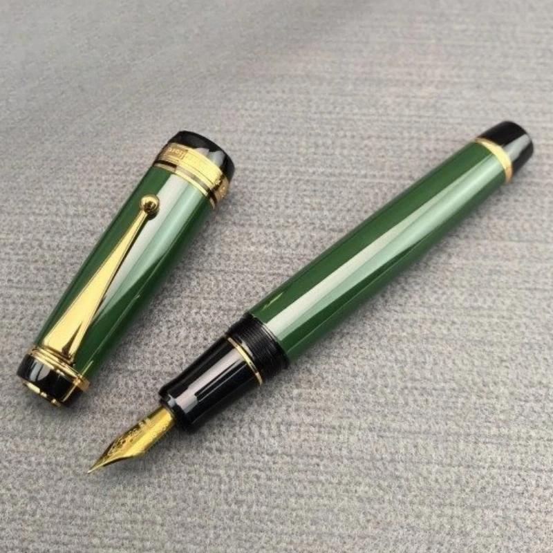 Cheap Sale Geman Montefiore Brass Fountain Pen Yellow Red All-metal Open Nib F 0.5mm School Calligraphy Pen Meeting Travel Write
