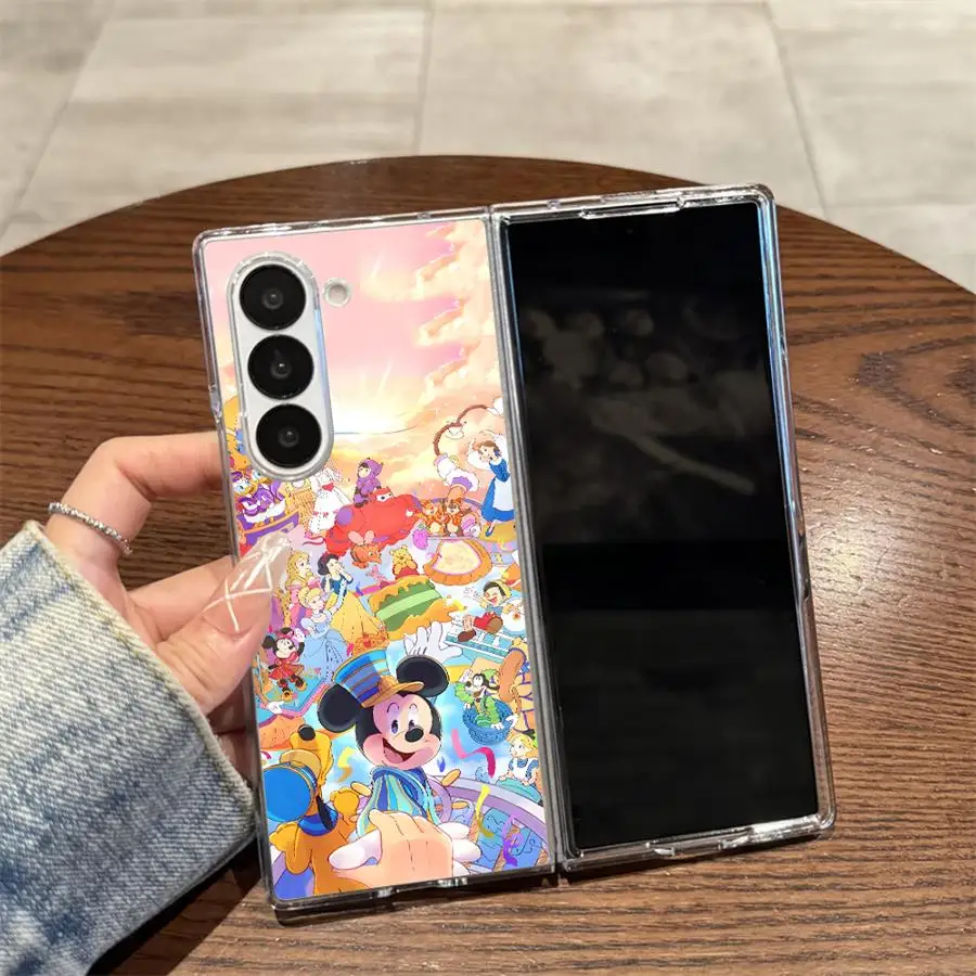 Case for Samsung Galaxy ZFold6 ZFold5 ZFold3 ZFold4 ZFold7 Z Fold 7 6 5 4 3 Hard Phone Cover Disney Richness Mickey Mouse
