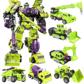 JINJIANG 6 IN 1 hook transformation KO GT Devastator action figure engineering combiner crane gravity model gift for children adult