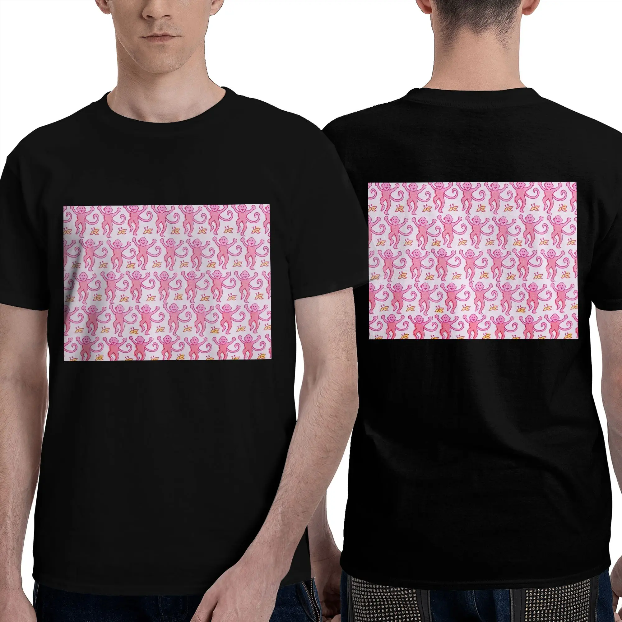 

Мужская футболка Preppy Roller Monkeys Rabbit, двусторонняя, больших размеров, с круглым вырезом, хлопковая, короткая, летняя