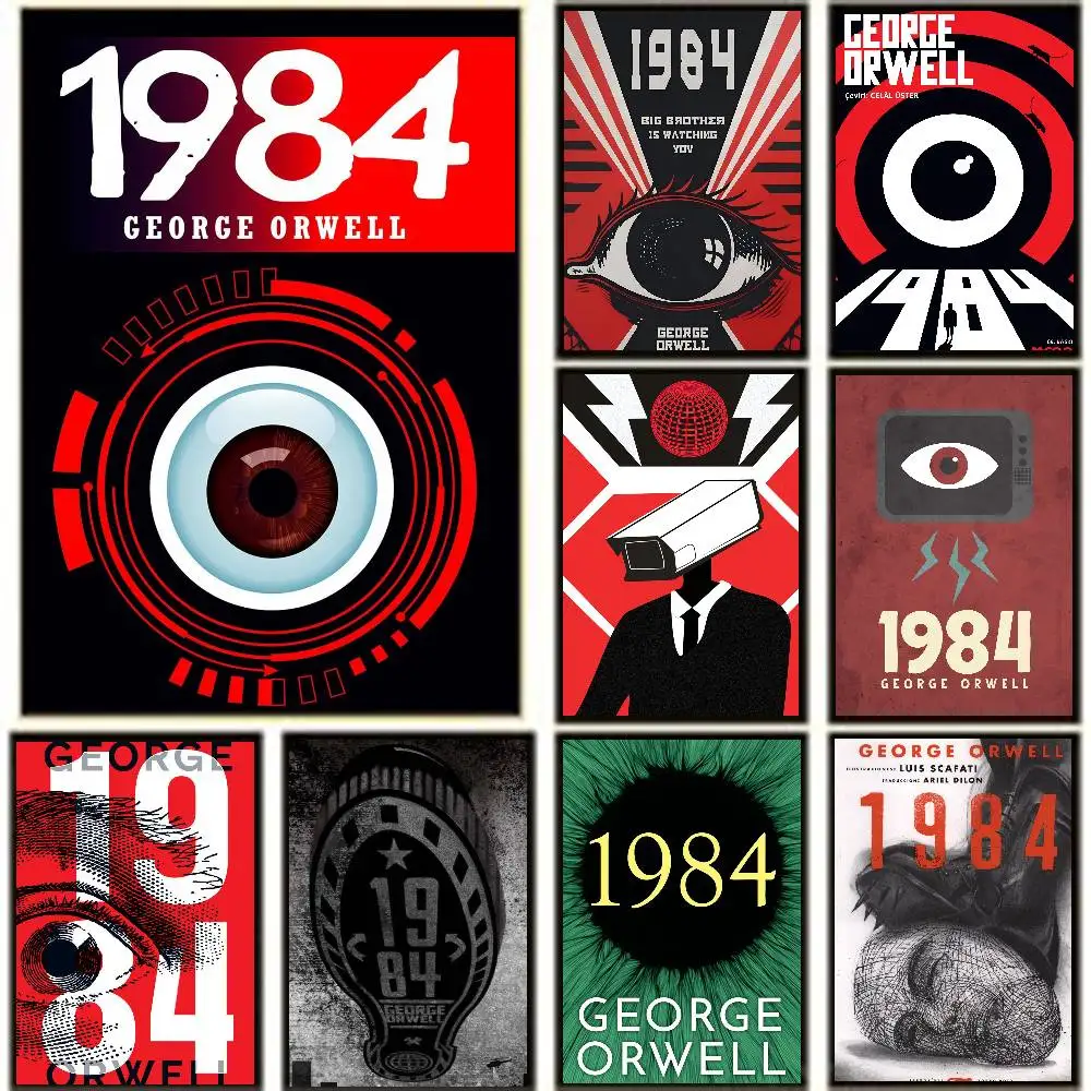1984 George Orwell Posters High Quality Self-adhesive Wall Art Decorations Color Prints Sticky