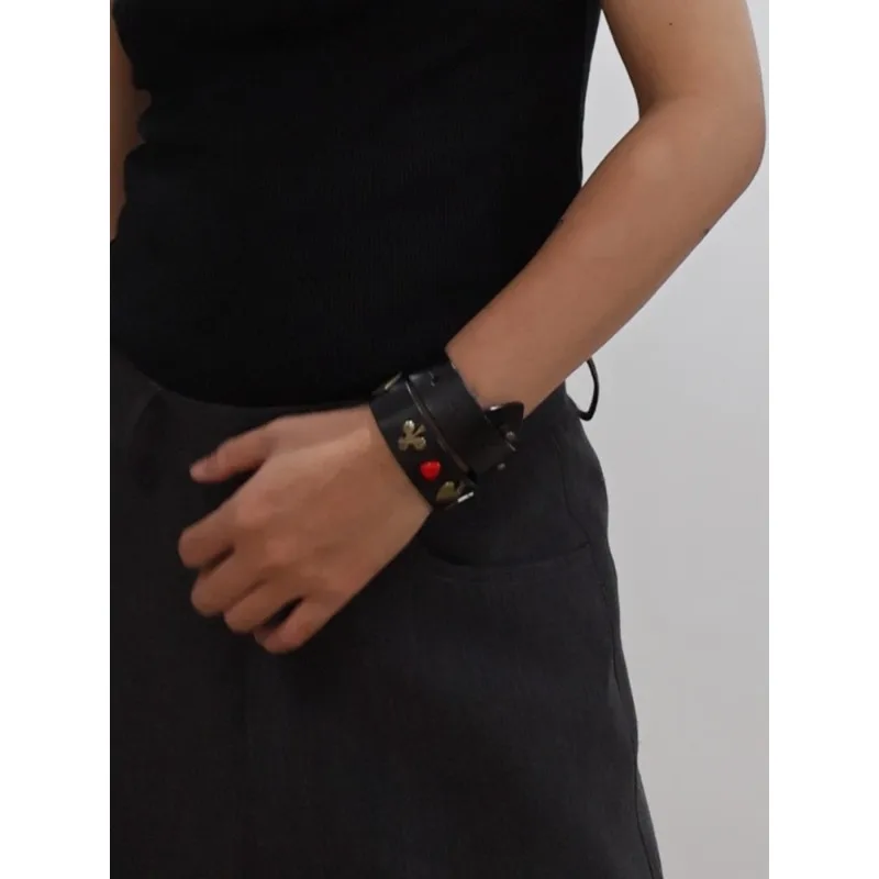 24SS Our Legacy Versatile Poker-patterned Metal Leather Retro-punk Choker Apparel Accessories - view 2