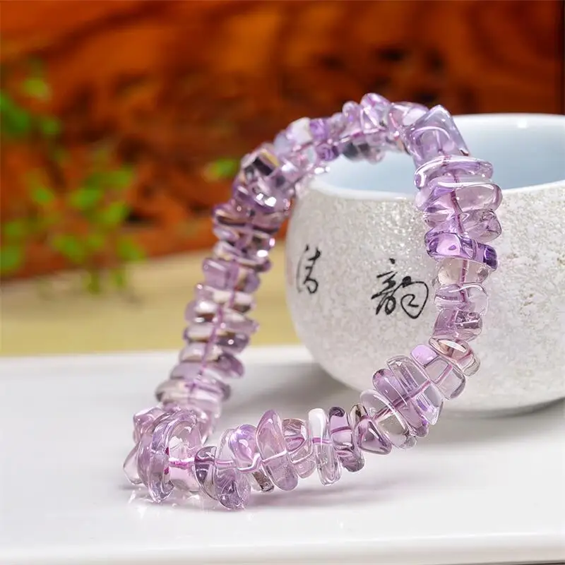 

4X14MM Natural Ametrine Freeform Bead Bracelet For Women Men Love Gift Crystal Beads Strands Jewelry Gift 1PCS