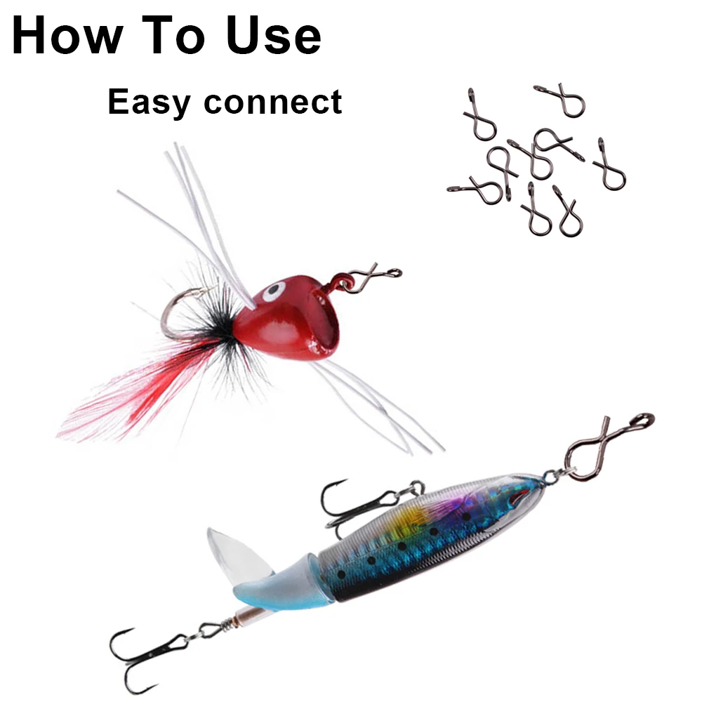 100/50Pcs Edelstahl Fliegen Angeln Snap Schnell Ändern Schnelle Clip für Fliegen Haken Jig Köder Lock Stecker angelgerät – Detail 3