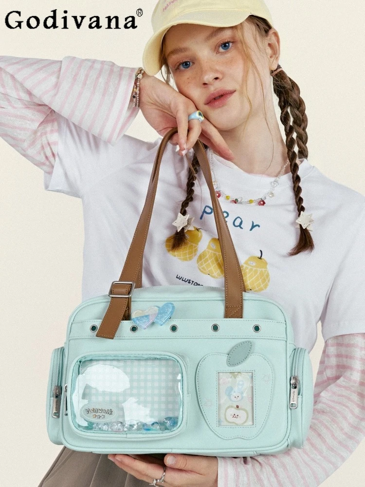 

2D Japanese Original Lolita Large Capacity Pain Bag Daily Versatile Commuting Casual Shoulder Bag for Women