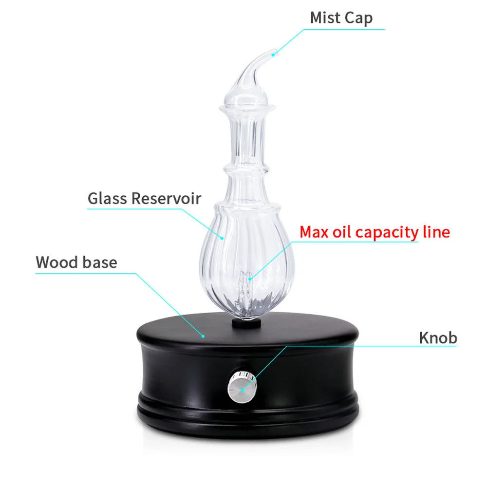 Ultrasonic Pure Essential Oil Aromatherapy Machine Household Waterless Diffuser Retro Wood Grain Essential Oil Fragrance Machine
