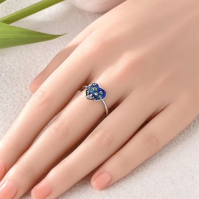 Anillos Apilables de Plata Esterlina 925 con Lazo Rosa y Corazón, Tema Amor, Minimalistas, para Mujer, Joyería Diaria