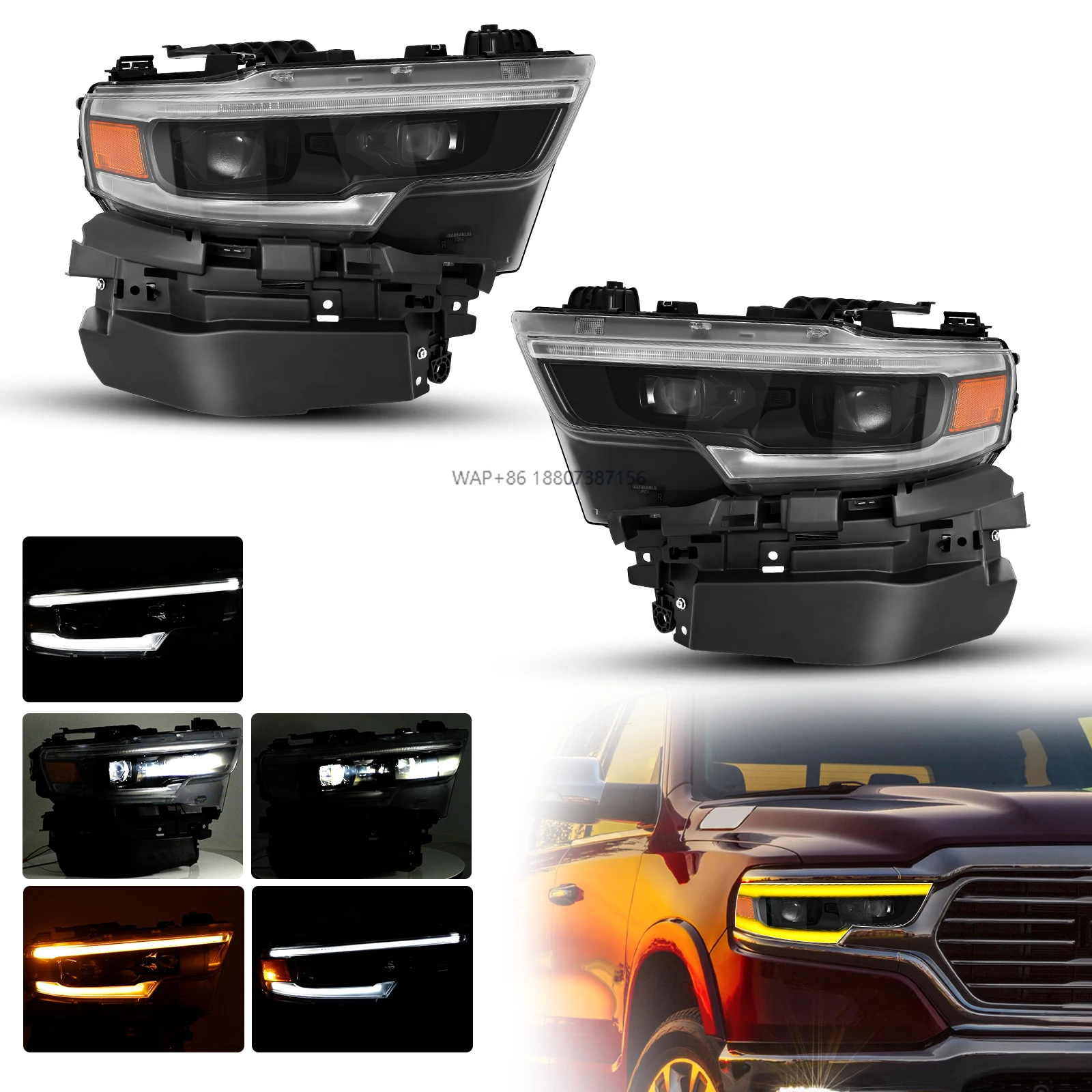 Factory Direct Sale LED Automotive Headlights for 2019-2022 Dodge Ram 1500 TRX LED Automotive Headlight