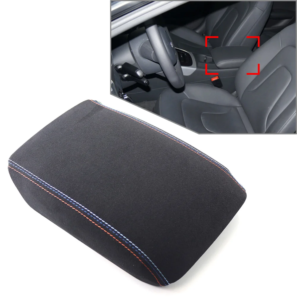 Car Front Center Console Armrest Lid Case Cover Leather For Audi A4 2009 2010 2011 2012 2013 2014 2015 2016