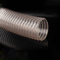 1-5 Meter 0.63mm Thickness 38/40/50mm Inner Diameter Transparent PU Tube Dust Suction Vacuum Fume Exhaust Hose Air Exhaust Pipe