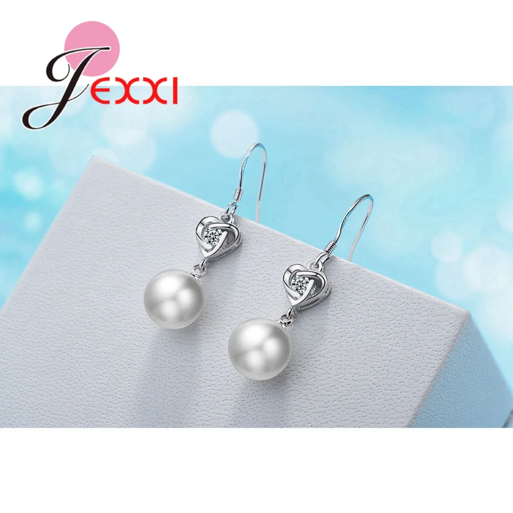 Romantic Design 925 Sterling Silver Natural Freshwater Pearl Drop Earrings for Women Hook Dangle Earrings For Wife/Daughter/Mom