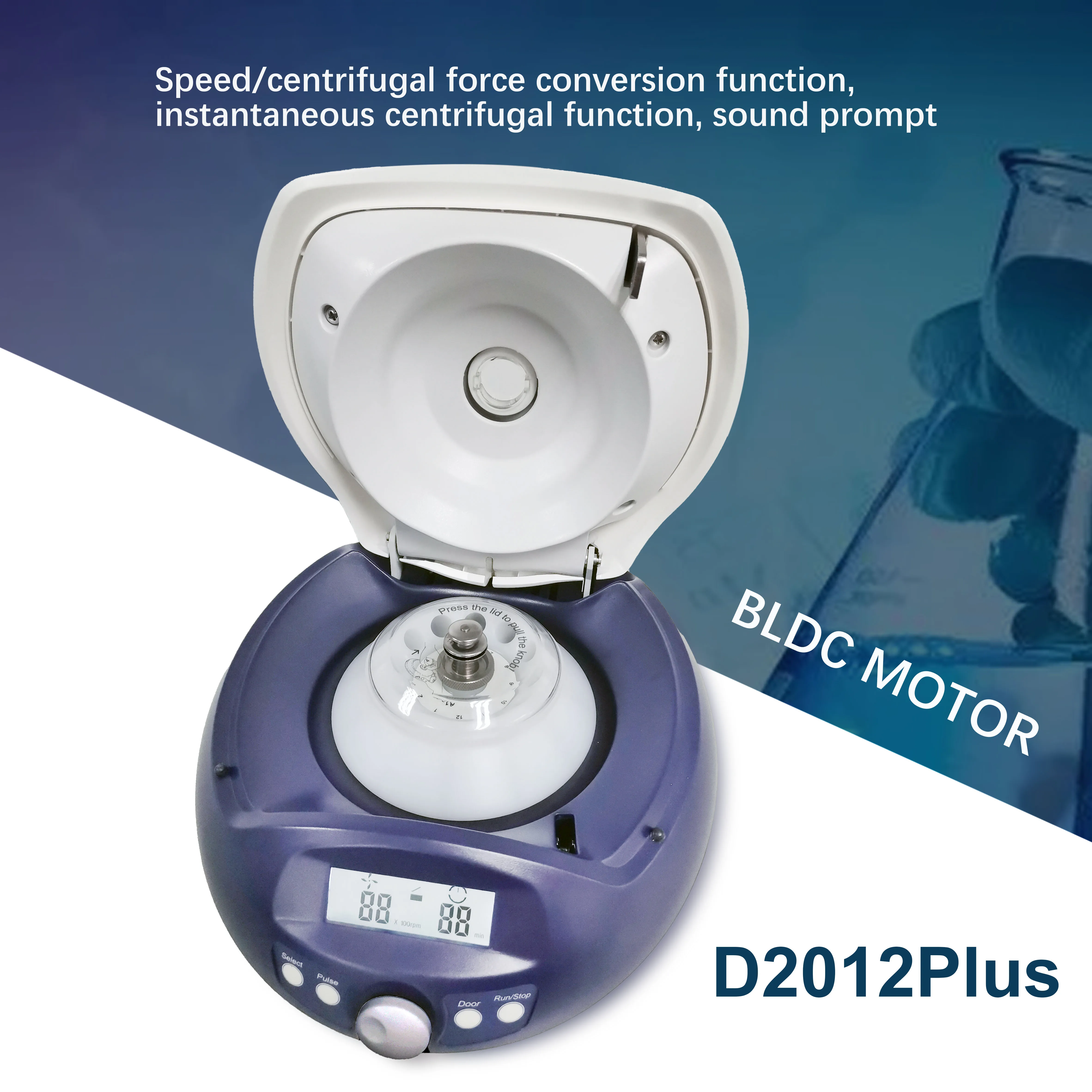 D2012 Plus 15000rpm 12 Tube 0.2ml 0.5ml 1.5ml 2ml Plastic Fixed Angle Rotor High Speed Mini Laboratory Micro Centrifuge