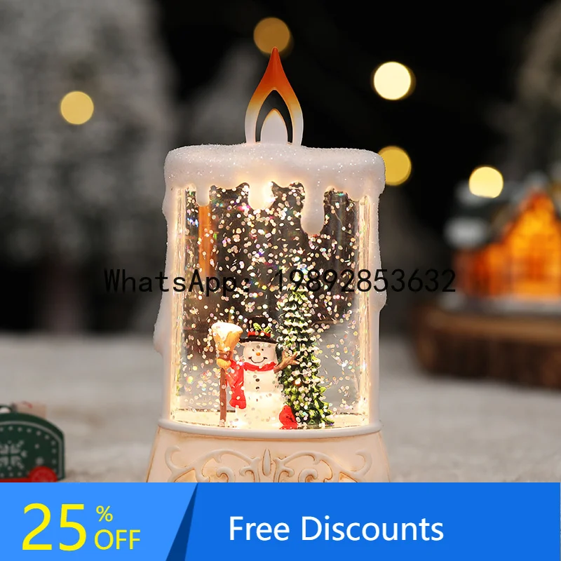 

XL Christmas Glowing Water-Filled Candle Decoration Gift for Elderly Christmas Tree Desktop Ornament