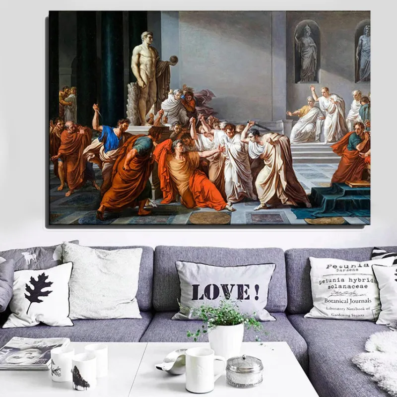 Assasination Murder of Julius Caesar Rome Canvas Oil Paintings Classical Rome Wall Art Posters and Prints Picture Room Decor