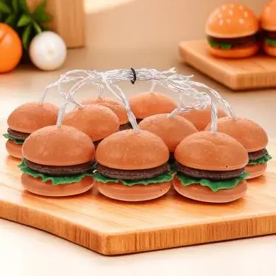 

1Set Hamburger LED String Light Creative Decorative Lamp String Birthday Party Living Room Bar Kids Room Cozy