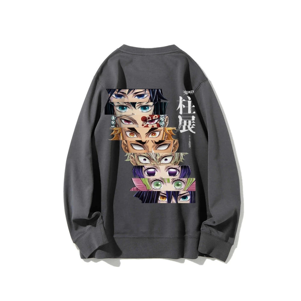 Unissex crewneck moletom demon slayer oversized streetwear masculino feminino pulôver com capuz camisola de mangas compridas topo outono na moda