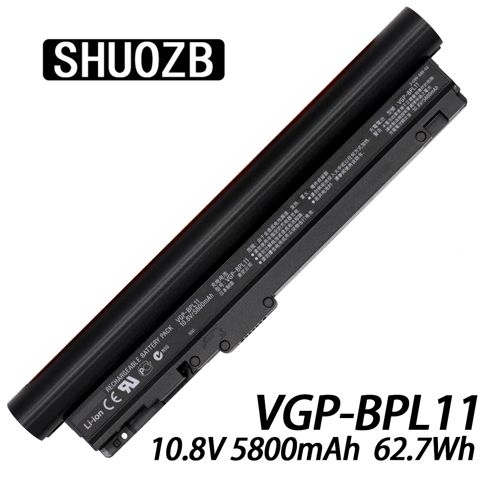 

New VGP-BPL11 Battery Original for SONY VAIO VGP-BPS11 VGP-BPX11 BPS11 VGN-TZ121 TZ92S VGN-TZ11 VGN-TZ13 10.8v 5800mah SHUOZB