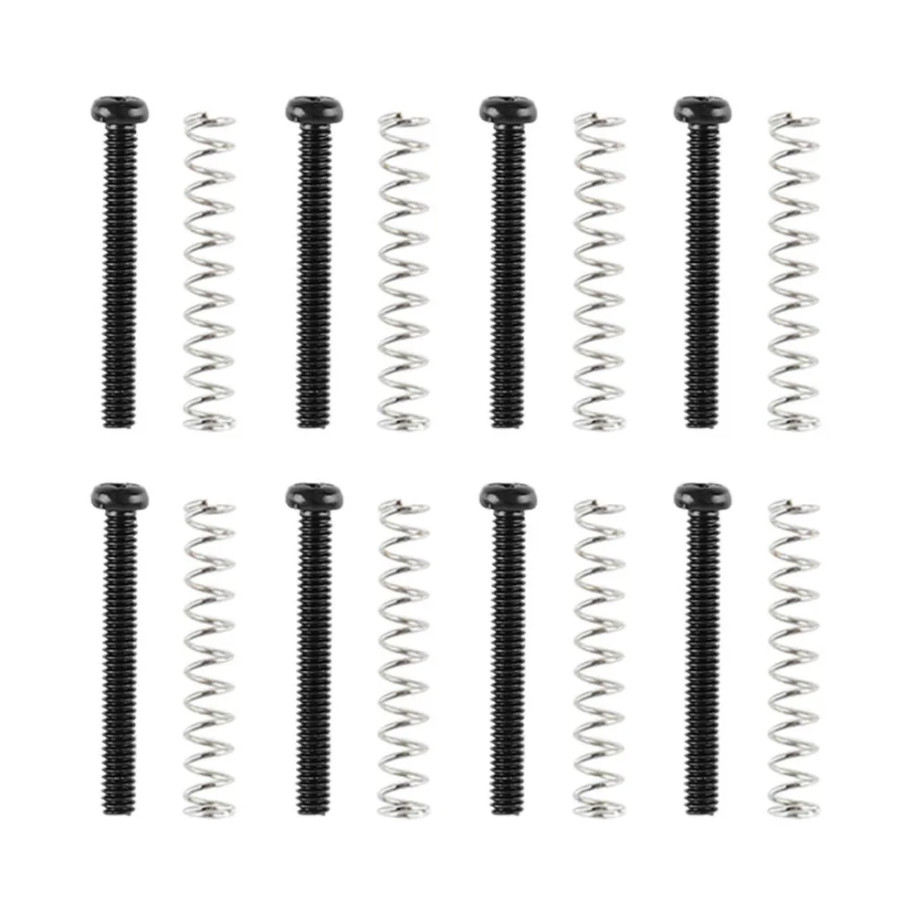 8 set Metal Guitar Pickup Screw​ ​Thread​ ​Height Screws​ ​Double Coil Pickup Frame Mounting Screws​ ​With Springs​