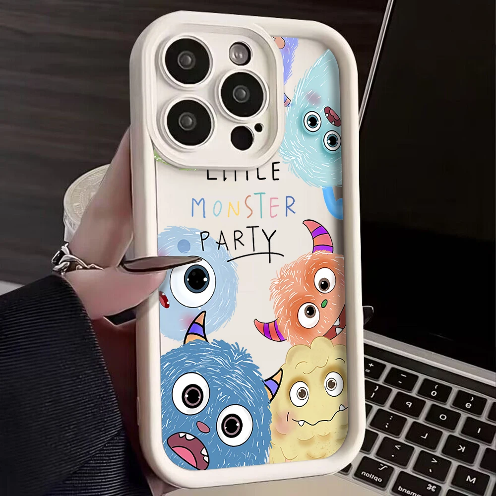 Cute M-monsters University Phone Case For Xiaomi Mi 14 11 Lite 12T POCO M6 F4 F5 X4 X5 GT 5G Soft TPU Back Cover With Hand Strap