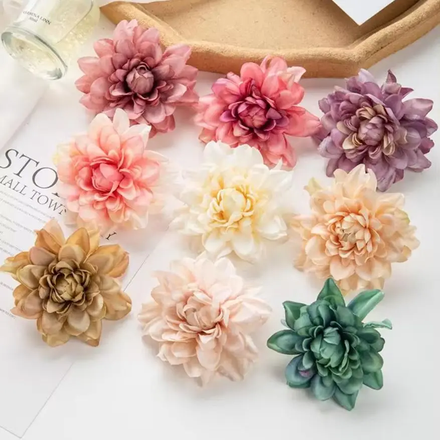 Silk ArtificialFlower Chrysanthemum DIY gift box Wedding bridal bouquet Festival Home Outdoor Garden arch Decor Christmas Wreath