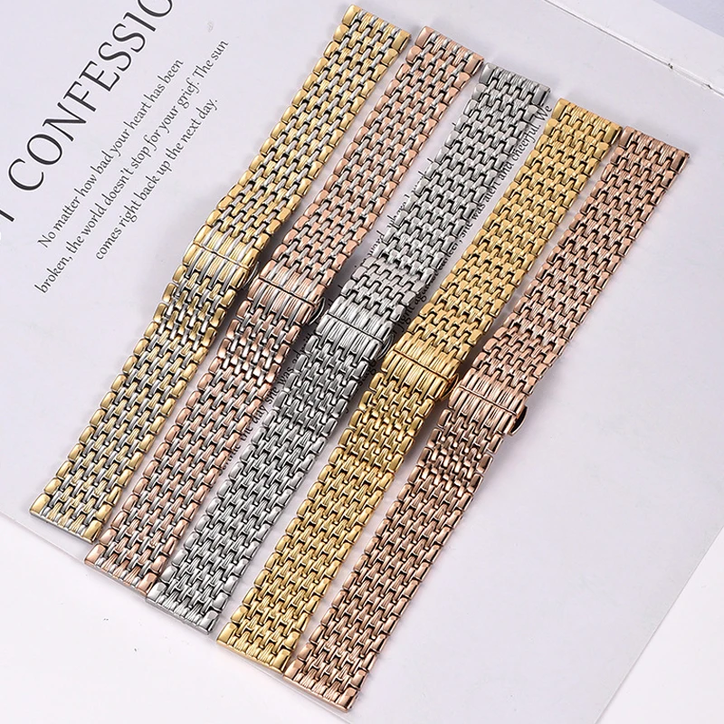 High quality 14MM 16MM 18MM 20MM 22MM Stainless Steel Watch Strap For Women/Men Watch band Silver Gold Rose Gold watch bracelet