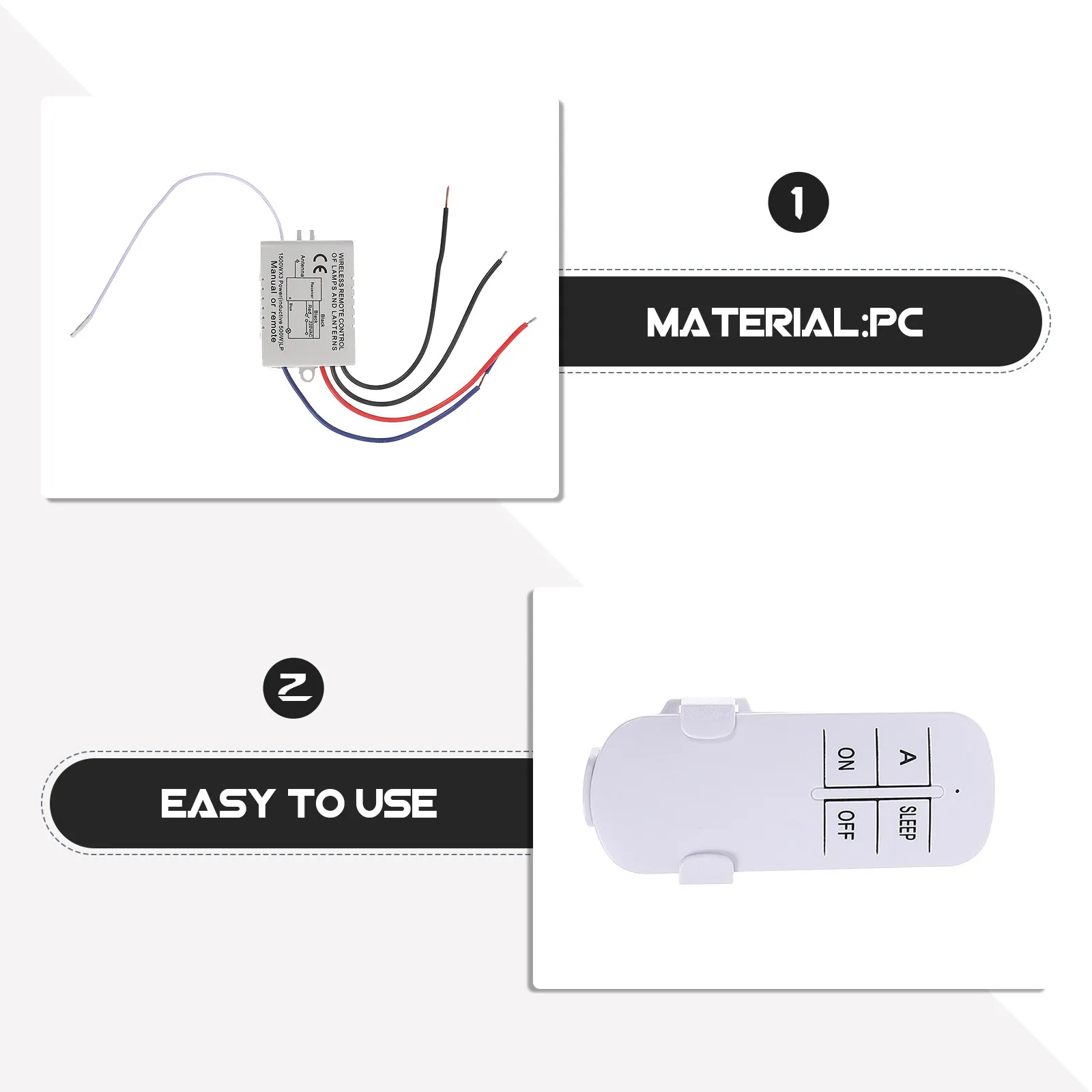 Wireless Smart Ceiling Light Fixture Digital Remote Control Switch Remote Light Switch Replacement for Home Office Modern Design - view 3