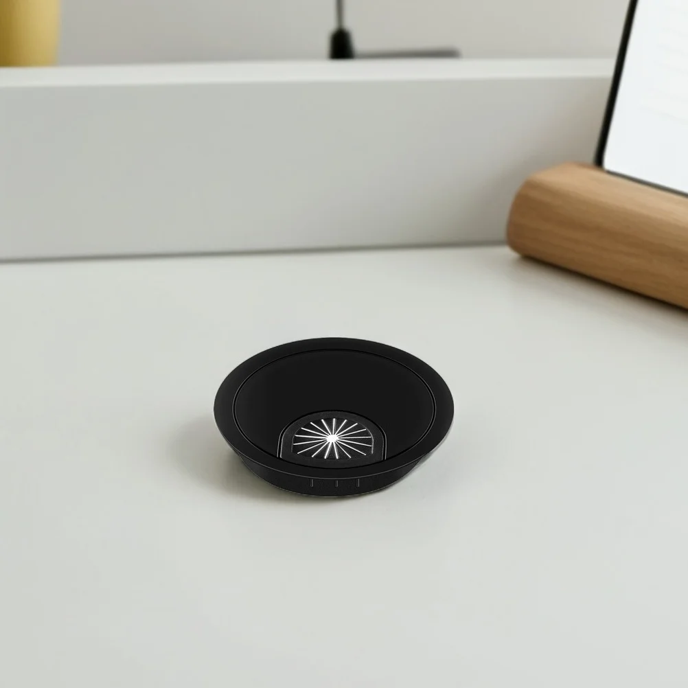 3 Stück Schreibtisch-Kabellochabdeckung, runde Öse aus Zinklegierung für Bürocomputer, Drahtkabel-Organizer, Desktop-Drahtabdeckungen für Kabel